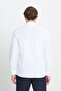 Men's White Cotton Slim Fit Slim Fit Classic Lapel Dobby Stretchy Shirt - 6