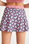 2247_ Women's 2 Piece Shorts Skirt Lined Crop Swimsuit Pink - 5