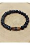 Wooden Black Colored & Onyx Stone 8mm Unisex Design Bracelet Hawaii Model (11130) - 6