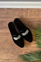 Luiz Black Leaf Stone Embroidered Closed-Front Elegant House Slippers - 6