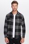 Men's Slim Fit Slim Fit Lumberjack Double Pocket Flap Checked Winter Shirt - 4