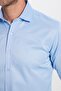 Modern Slim Fit Long Sleeve Plain Satin Cotton Men's Blue Shirt - 3