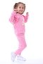 Cotton Daisy Embroidery Embroidered Shoulder Ruffle Tracksuit Bottom Top Girl's Two-Piece Set - 3