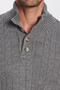 Men's Slim Fit Slim Fit Soft Textured Patterned Stand Collar Buttoned Gray Knitwear Sweater - 4