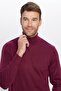 Men's Slim Fit Slim Fit Full Turtleneck Solid Wool Burgundy Knitwear Sweater
