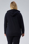 Women's Large Size Hooded Zippered Model 2 Pockets Long Gray Sports & Casual Sweatshirt Navy Blue - 6