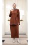 Women's Mercerized Pleated Skirt Double Knitwear Suit