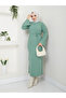 Wonderful Lacing Belted Knitwear Dress