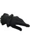 Women's Winter Black Ankle-Length Ruffled Wool Knitted Gloves - 2