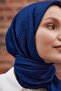 وشاح من الفيسكون بنمط جاكار باللون الأزرق الداكن - 5