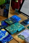 Van Gogh Starry Night 1 Themed Pencil Elastic Fluffy Cover Gilded Notebook - 4