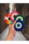 4-Piece Handmade Punch Needle - Evil Eye Bead, Eye Patterned Mug Rug, Cup and Coffee Presentation Coaster - 2