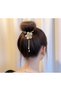 Women's Spring Hair Bun Buckle with Floral Pearl Detail - 2