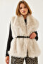 Women's Cream Fur Belted Vest 6804 60351242