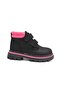 (Arzen) Thermo Non-Slip Sole Velcro Children's Boots Black Pink - 3