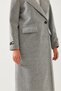 Women's Gray Sleeve Embroidery Detail Long Cashmere Coat 2496 60261001 - 2