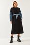 Women's Black Sleeves Denim Detailed Dress 8083 60351247 - 2