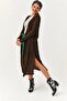 Women's Slim Knitwear Long Dark Brown Cardigan - 6