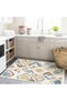 Asena Collection Yellow Blue Themed Mixed Geometric Shapes Patterned Modern Decorative Carpet 29 - 3