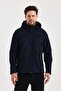 Navy Blue Men's 100% Waterproof Fleece Inside with Inner Pocket Removable Hooded Softshell Coat & Coat
