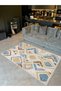 Asena Collection Yellow Blue Themed Mixed Geometric Shapes Patterned Modern Decorative Carpet 29 - 2