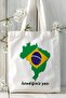 Brazil Brazil Flag Printed Cloth Bag Shoulder Bag Model - 2