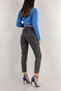 Julide Smoked High Waist Mom Jeans Lycra Stretchy Wash Smoked Mom Jeans - 3