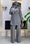 Women's Gray (SMOKED) Buttoned Cashmere Jacket 4077 - 4