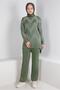 Women's Green (Green) Zigzag Patterned Knitwear Set 7592 - 2