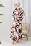 WOMEN'S BORDO PATTERNED CUFFS RUBBER DRESS T 024 - 2