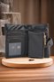 BLACK CARD HOLDER AND WALLET 6 PIECES CARD COMPARTMENT PAPER LOCK SYSTEM DESIGN WALLET RODICA - 9