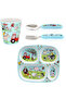 Melamine Divided Plate / Drinking Cup / Cutlery Set with Box Farmyard / Farm Animals