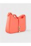 Orange Single Strap Leather Shoulder Bag with Gold Lock Detail Vanessa