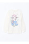Lcw Kids Ecru Crew Neck Printed Girl's Pajama Set - 2