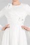 WOMEN'S CREAM FLOWER ACCESSORIES EVENING DRESS T 50393 - 4