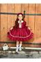 Vintage Baby Girl Dress with Burgundy Ribbon,Birthday Dress,Photography Dress,Suitable for 0-12 Years Old - 3