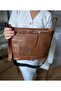 Genuine Leather Women's Strap Shoulder and Crossbody Bag, Tan - 3