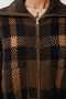 Brown Beige Knitwear Cardigan - Checkered and Zippered Ldp0024 - 5
