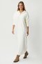 Women's Magie Polo Neck Zippered Cream Long Knitwear Dress - 2