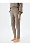 Slim Fit Ribbed Knitted Pajama Bottoms with Pockets - 3