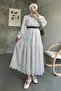 Laced White Hijab Skirt 13951B - 3