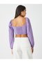 Crop Blouse Balloon Sleeve Textured - 4