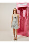 Mini Polka Dot Dress with Viscose Draping and Floral Detail - 3