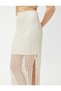 Mesh Midi Skirt Slit Lined - 5