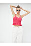 Strappy Undershirt Underwire Ruffle Detailed Embroidered Slim Fit