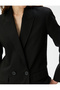 Blazer Jacket Double Breasted Buttoned with Flap Pockets - 5