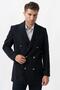 Trento K290 Double Breasted Collar Slim Fit Cotton Coat Navy - 2