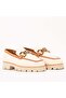 Adela Women's Khaki Leather Loafer Shoes 141209 - 2