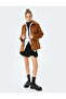 Mini Velvet Short Skirt with Slit Detail