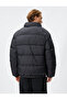 Puffer Jacket Stand Collar Zipper Label Printed Pocket Detailed - 4